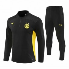 BVB Borussia Dortmund Mens Black Training Technical Football Tracksuit 2024-25