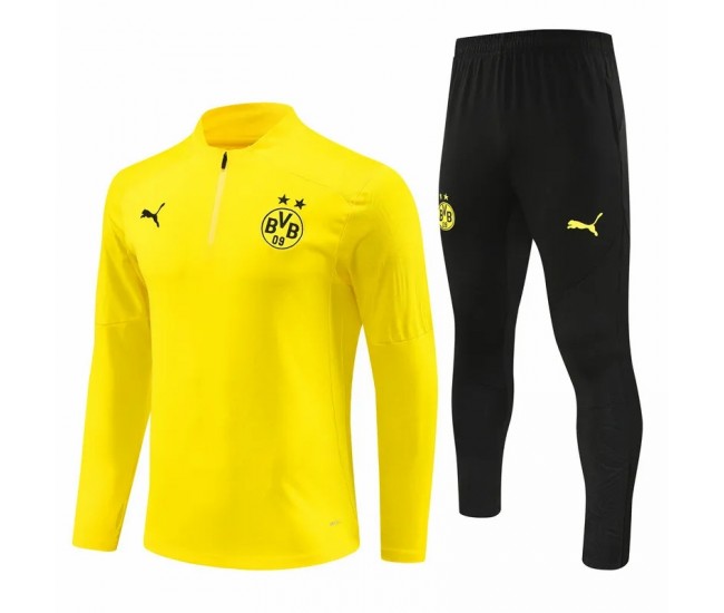 BVB Borussia Dortmund Mens Yellow Training Technical Football Tracksuit 2024-25