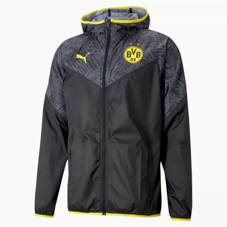 BvB Borussia Dortmund Windbreaker Jacket Black 2021 2022 ...