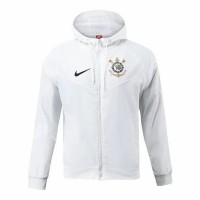 Corinthians Mens White Hooded Windrunner Football Jacket 2024-25