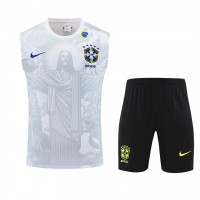Brazil Adult Pre Match Sleeveless Football Kit 2025-26