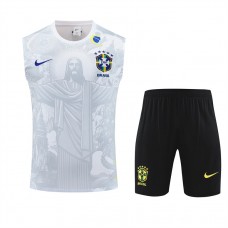 Brazil Adult Pre Match Sleeveless Football Kit 2025-26