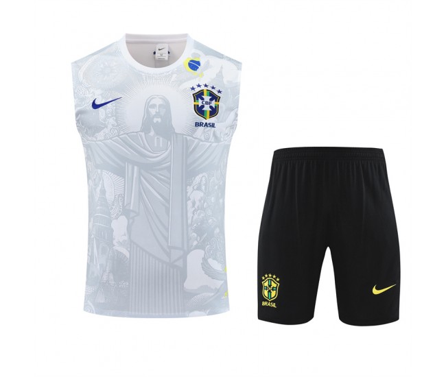 Brazil Adult Pre Match Sleeveless Football Kit 2025-26