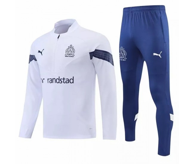 Olympique Marseille White Training Technical Football Tracksuit 2022-23