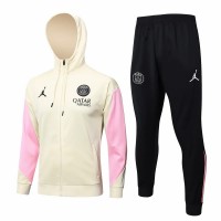 PSG Jordan Beige Training Hooded Presentation Football Tracksuit 2024-25