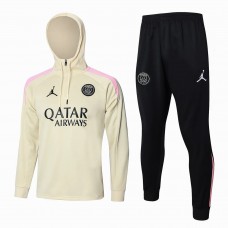 PSG Jordan Beige Training Hooded Technical Football Tracksuit 2024-25