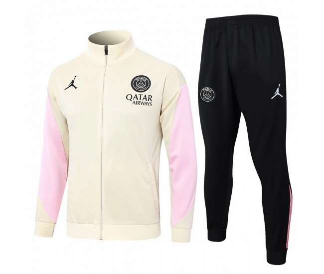 PSG Jordan Beige Training Presentation Football Tracksuit 2024-25