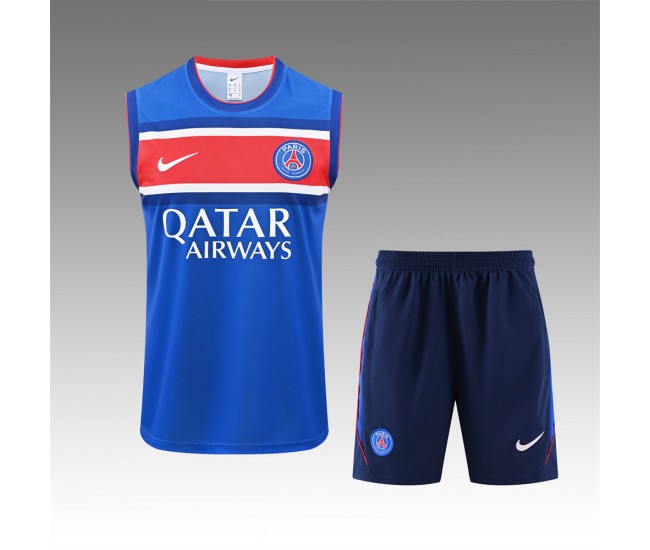 Paris Saint-Germain Mens Pre Match Blue Sleeveless Training Kit 2026-27