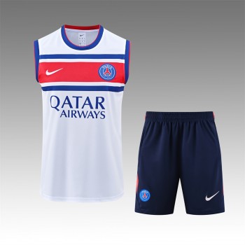 Paris Saint-Germain Mens Pre Match White Sleeveless Training Kit 2026-27