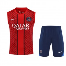 Paris Saint-Germain Mens Pre Match Red Sleeveless Training Kit 2025-26