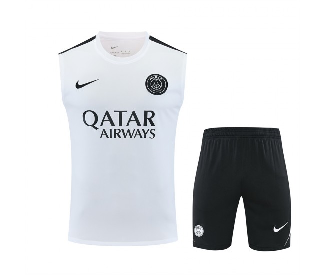 Paris Saint Germain Strike White Sleeveless Training Football Kit 2026-27