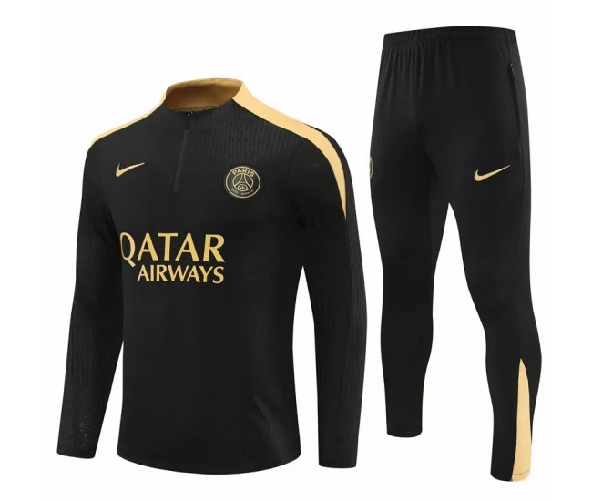PSG Black Training Technical Football Tracksuit 2024-25