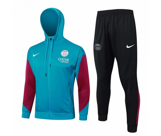 PSG Blue Training Hooded Presentation Football Tracksuit 2024-25