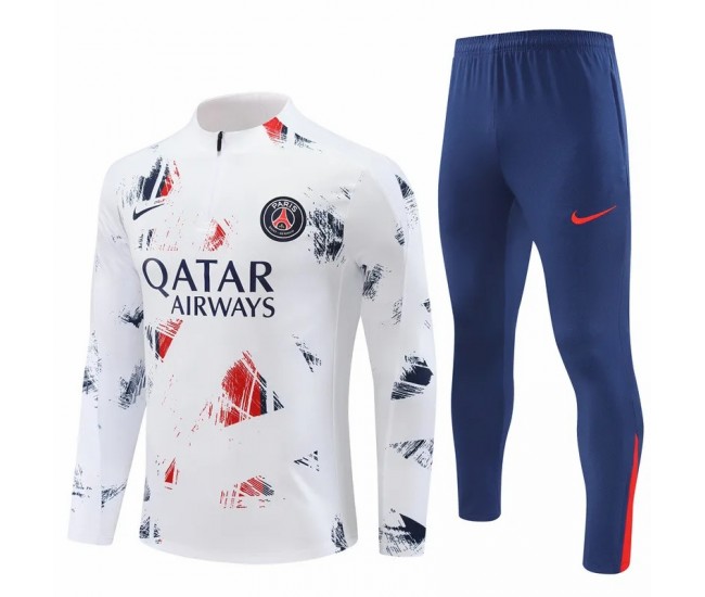PSG White Training Technical Football Tracksuit 2024-25