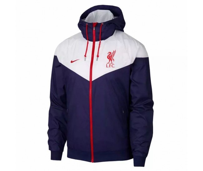 Liverpool All Weather Windrunner Jacket White Navy 2020 2021 ...