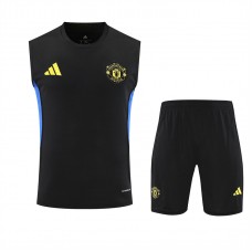Manchester United Adult Pre Match Black Training Sleeveless Kit 2025-26