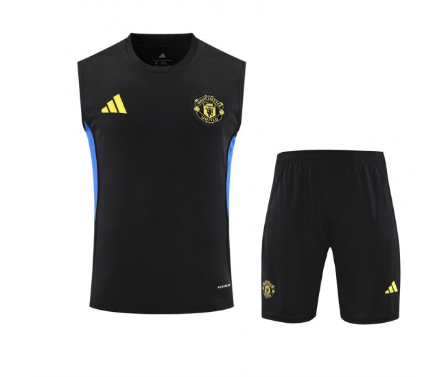 Manchester United Adult Pre Match Black Training Sleeveless Kit 2025-26