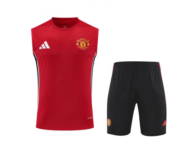 Manchester United Adult Pre Match Red Training Sleeveless Kit 2025-26
