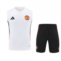 Manchester United Adult Pre Match White Training Sleeveless Kit 2025-26