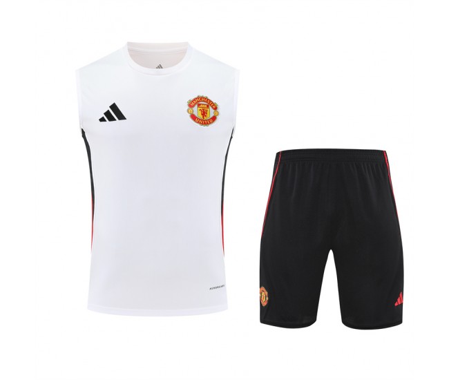 Manchester United Adult Pre Match White Training Sleeveless Kit 2025-26