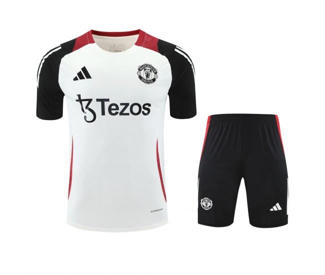Manchester United Adult Off White Training Football Kit 2024-25
