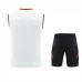 Manchester United Adult Off White Training Sleeveless Football Kit 2024-25