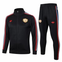 Manchester United Black Training Presentation Football Tracksuit 2024-25
