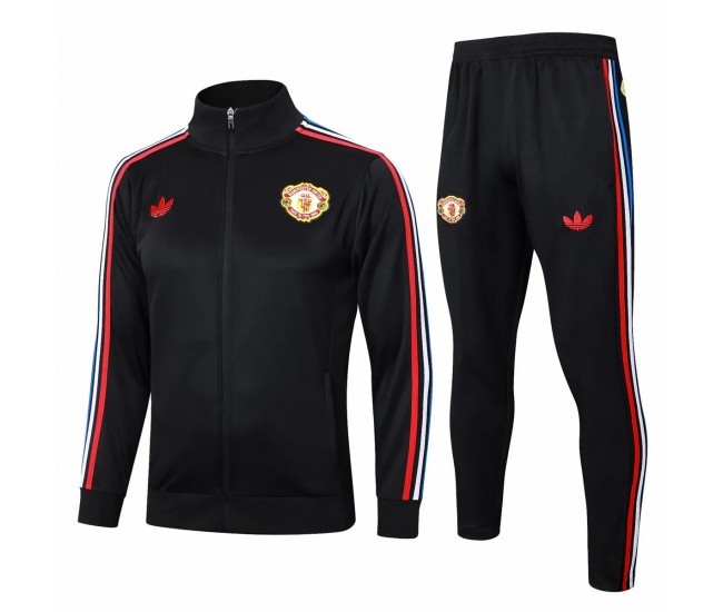 Manchester United Black Training Presentation Football Tracksuit 2024-25