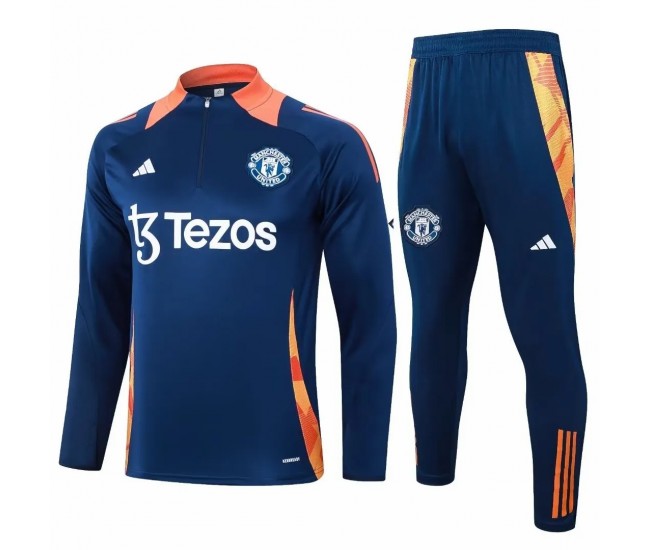 Manchester United Navy Training Technical Football Tracksuit 2024-25