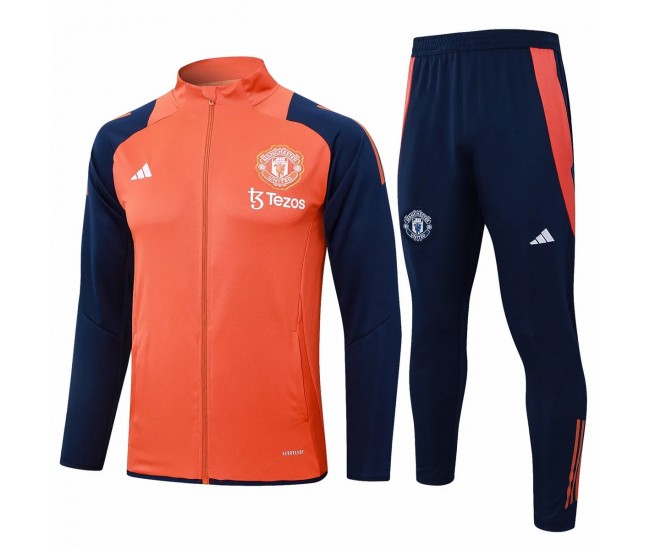 Manchester United Orange Training Presentation Football Tracksuit 2024-25