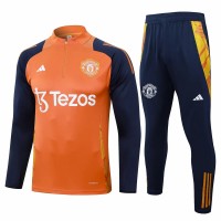 Manchester United Orange Training Technical Football Tracksuit 2024-25