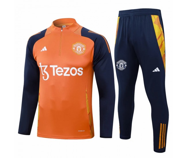 Manchester United Orange Training Technical Football Tracksuit 2024-25