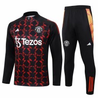 Manchester United Black Training Technical Football Tracksuit 2024-25
