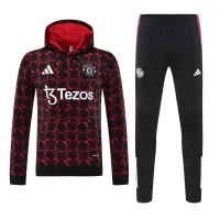 Manchester United FC Adult Pre Match Training Hooded Sweat Football Tracksuit 2024-25