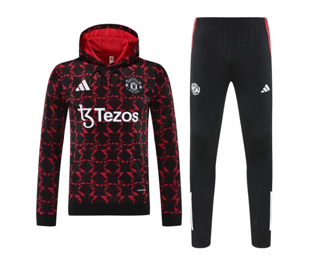 Manchester United FC Adult Pre Match Training Hooded Sweat Football Tracksuit 2024-25