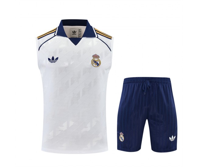 Real Madrid Adult Originals White Sleeveless Football Kit 2025-26