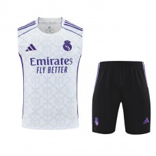 Real Madrid Mens Adult White Sleeveless Kit 2025-26