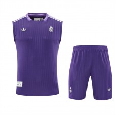 Real Madrid Mens Terrace Icons Training Purple Sleeveless Kit 2025-26