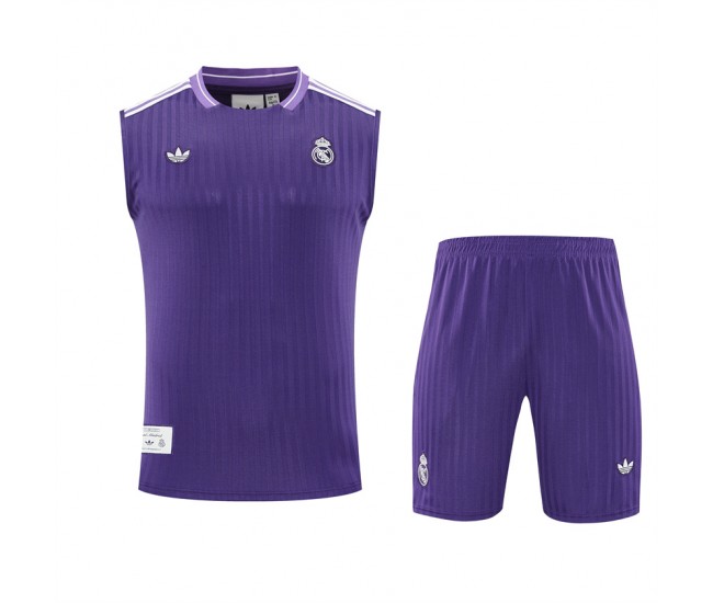 Real Madrid Mens Terrace Icons Training Purple Sleeveless Kit 2025-26