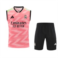 Real Madrid Mens Pre Match Sleeveless Red Football Kit 2025-26