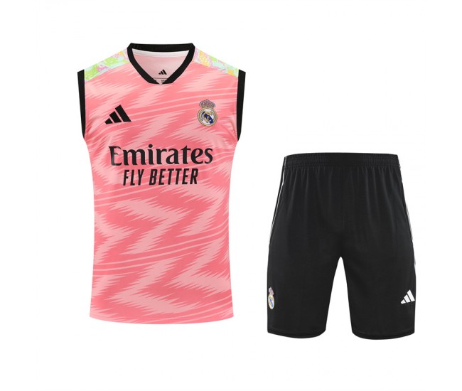 Real Madrid Mens Pre Match Sleeveless Red Football Kit 2025-26