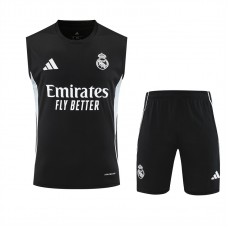 Real Madrid Mens Pre Match Sleeveless Black Kit 2025-26