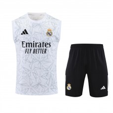 Real Madrid Mens Pre Match Sleeveless Football Kit 2024-25