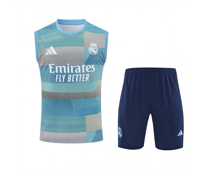 Real Madrid Mens Pre Match Sleeveless Training Football Kit 2025-26