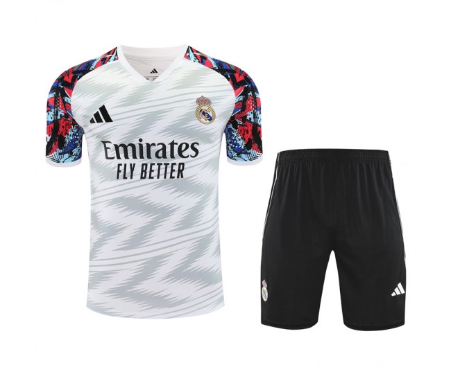 Real Madrid Mens Pre Match White Football Training Kit 2025-26