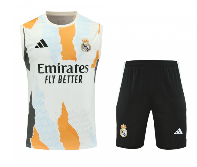 Real Madrid Mens Warm Up Sleeve Football Kit 2024-25