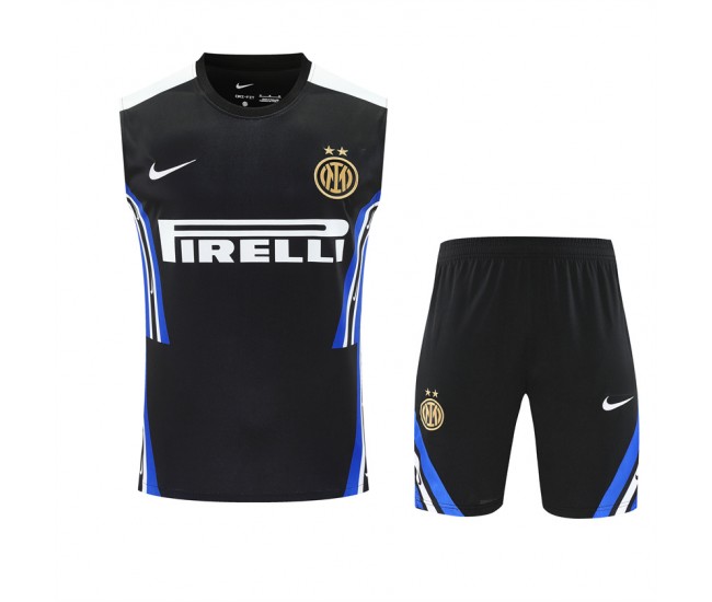 Inter Milan Adult Training Sleeveless Black Football Kit 2025-26