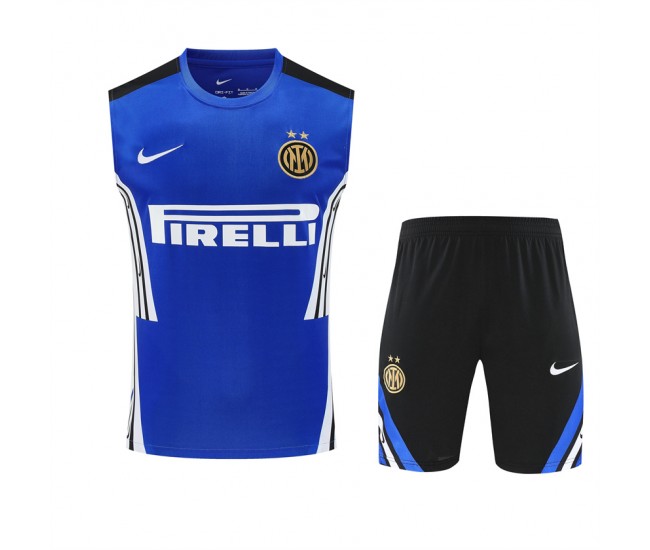 Inter Milan Adult Training Sleeveless Blue Football Kit 2025-26