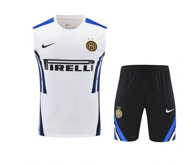 Inter Milan Adult Training Sleeveless White Football Kit 2025-26