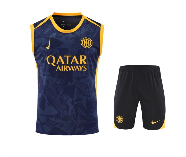 Inter Milan Adult Pre Match Champions League Sleeveless Football Kit 2024-25